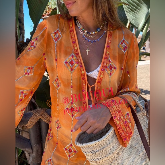 BLOGGERS FAV ZARA LIMITED EDITION ORANGE TUNIC DRESS - Picture 13 of 16